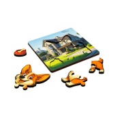 Дерев'яний пазл-вкладиш "Веселий песик" Puz-88753 А6, 4 елементи. Зображення №2