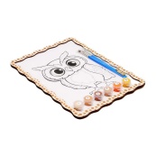 Дитячий набір для розпису по дереву "Сова" Puz-22964 формат А4. Зображення №2