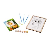 Дитячий набір для розпису по дереву "Сова" Puz-22964 формат А4. Зображення №3