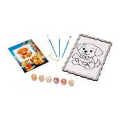 Детский набор для росписи по дереву "Песик" Puz-22979 формат А5. Изображение №3