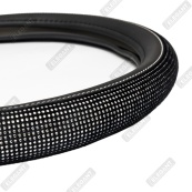 Чохол на кермо шкіра "М" (37-38см) чорний Elegant 115101 зі стразами,один шов. Зображення №3 Чохол на кермо шкіра "М" (37-38см) чорний Elegant 115101 зі стразами,один шов. Зображення №3