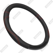 Чохол на кермо шкіра "M" (37-38см) чорний Elegant 115131 перфорація,масажер з червоною ниткою. Зображення №2