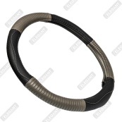 Чохол на кермо шкіра "M" (37-38см) чорний Elegant 115321 сірі рельєфні вставки. Зображення №2 Чохол на кермо шкіра "M" (37-38см) чорний Elegant 115321 сірі рельєфні вставки. Зображення №2