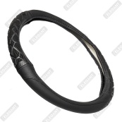 Чохол на кермо шкіра "XL" (42см) чорний Elegant 115033 перфорація/вставка ромб. Изображение №2