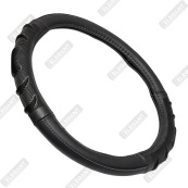 Чохол на кермо шкіра "XL" (42см) чорний Elegant 115063 масажер,біла нитка. Зображення №2