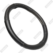 Чохол на кермо шкіра "XL" (42см) чорний Elegant 115313 чорні рельєфні вставки. Зображення №2