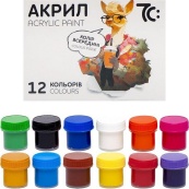 Дитячий набір акрилових фарб 7C51202, 12 кольорів, по 10 метрів. Зображення №2