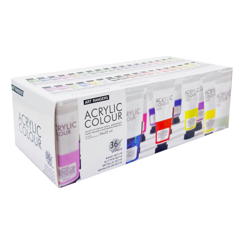 Набір акрилових фарб "Art ranger" 32KRFEA3622-2, 36 кольорів, по 22 мл Набір акрилових фарб "Art ranger" 32KRFEA3622-2, 36 кольорів, по 22 мл