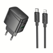 Адаптер 220v (1USB/1Type-C) HOCO CS61A PD30W+QC3.0 +TypeC-Lighting. Изображение №2