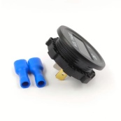 Вольтметр врізний круглий 12-24V червоний дисплей, 28*22*мм A27R. Зображення №2