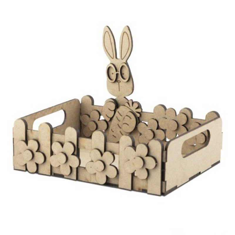 Заготовка для декорування "Кошик з зайчиком" FDPO-145 Заготовка для декорування "Кошик з зайчиком" FDPO-145