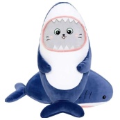 Дитяча м'яка іграшка "Кіт в костюмі акули" K15252, розмір 25 см. Зображення №2