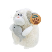 Дитяча м'яка іграшка "Кумедний кіт" C6302 з рибкою, розмір 20 см. Зображення №2