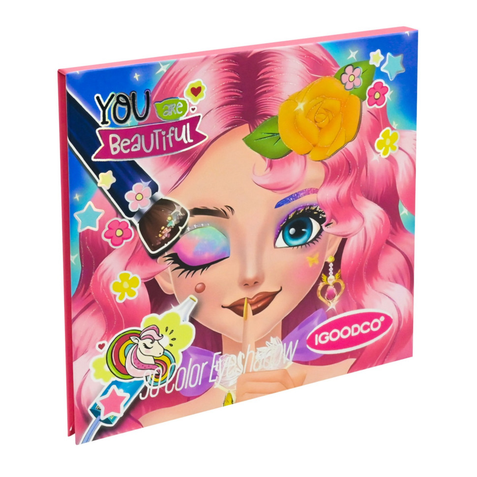 Дитяча палетка тіней для повік IG3125, 30 кольорів, з пензликом Дитяча палетка тіней для повік IG3125, 30 кольорів, з пензликом