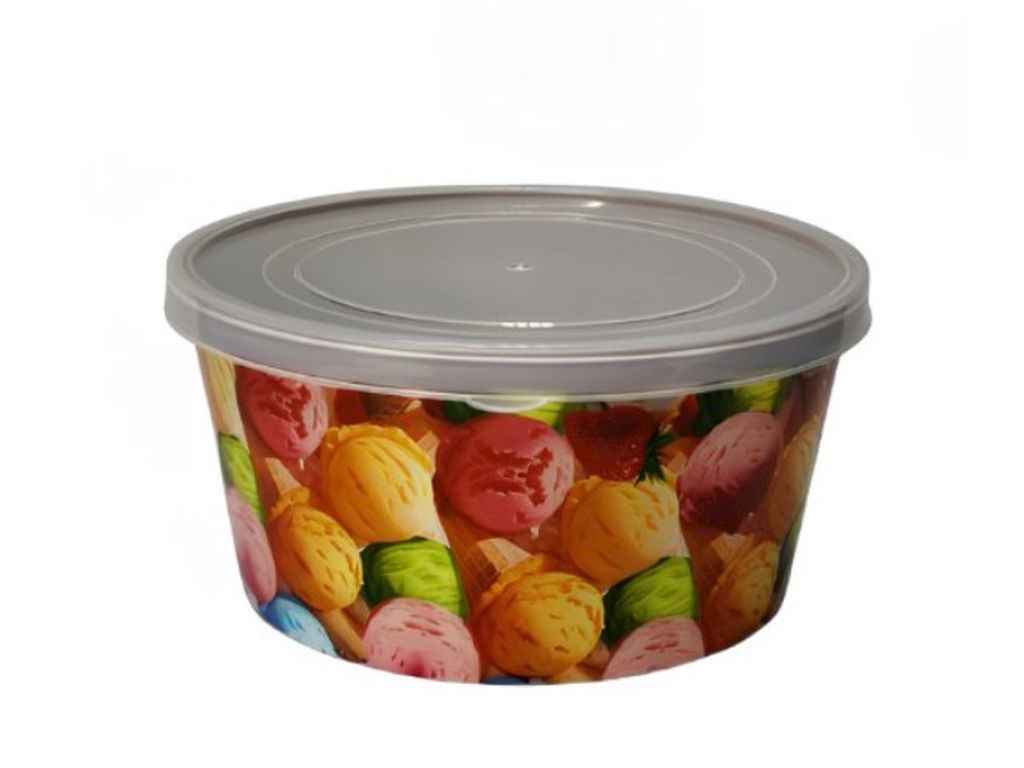 Ємність 2,5л кругла з декором морозиво ТМ ПОЛІМЕРАГРО Ємність 2,5л кругла з декором морозиво ТМ ПОЛІМЕРАГРО