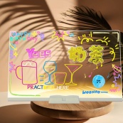 Светодиодная доска для заметок и рисования Bambi DIY3020, размер 30х20 см. Изображение №2