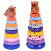Дитяча розвиваюча іграшка "Пірамідка Капібара" HJ-061, 31 см, 9 кілець. Зображення №2
