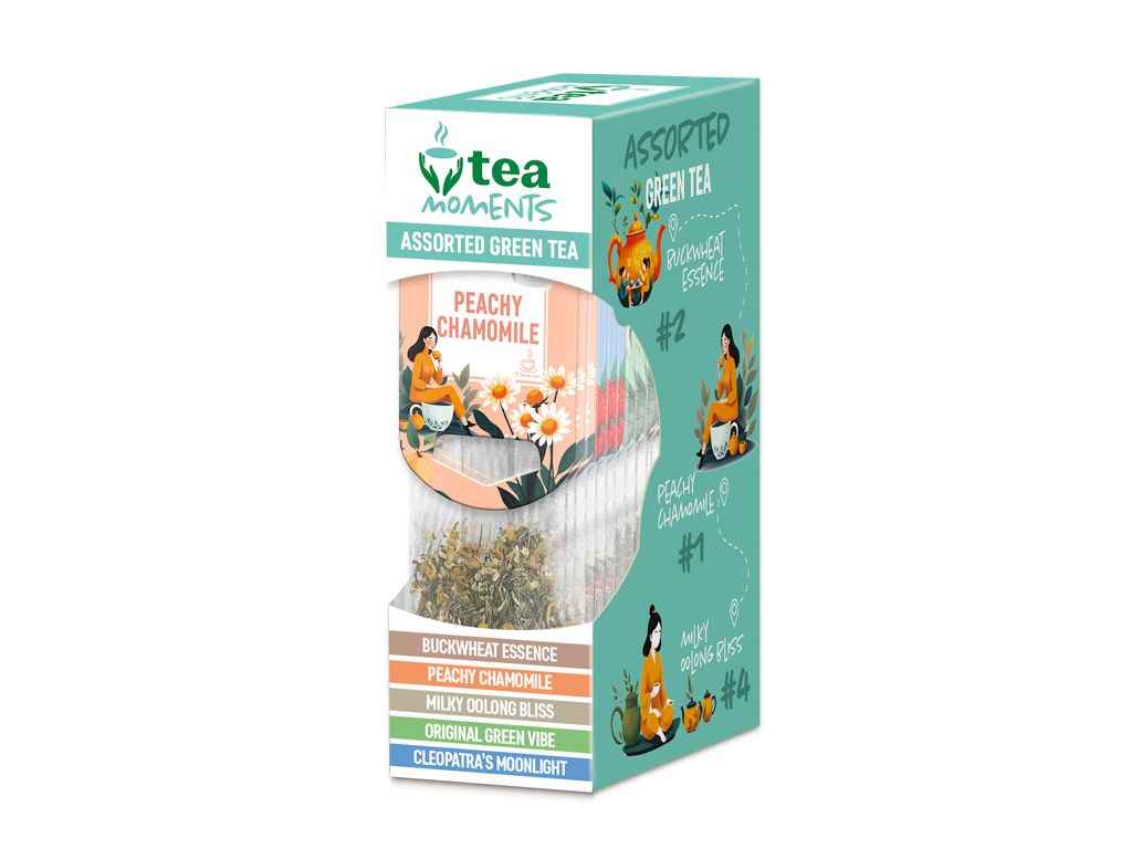 Чай пакетований зелений Assorted Green tea кадді - пакет 33,6г 15 пакетиків ТМTea Moments Чай пакетований зелений Assorted Green tea кадді - пакет 33,6г 15 пакетиків ТМTea Moments