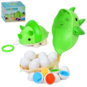 Дитяча каталка на палиці "Динозаврик" XQS2087A, яйця-пазли 12 штук. Зображення №3 Дитяча каталка на палиці "Динозаврик" XQS2087A, яйця-пазли 12 штук. Зображення №3