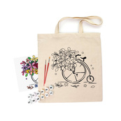 Набір екосумка-розмальовка "Квітковий велосипед" N0003606 бавовна 220 г/м2, 38х42 см. Зображення №2