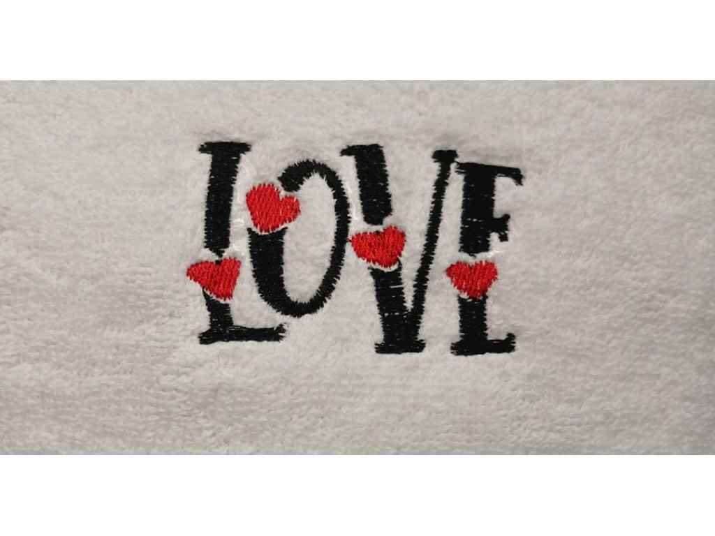 Рушник 40*60 махровий (однонитка), щ. БІЛИЙ / 1005 Love ТМ DAISY Рушник 40*60 махровий (однонитка), щ. БІЛИЙ / 1005 Love ТМ DAISY