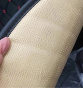 Накидки сидінь "Алькантара" VIP Чорна - Чорна нитка (1 шт Передня) з Підголовником (10mm товщина). Зображення №3