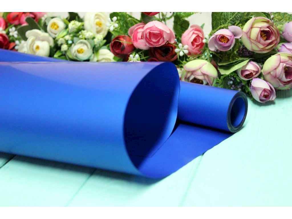 Калька для квітів 65см*8м 260г синій преміум №77 ТМУПАКОВКИН Калька для квітів 65см*8м 260г синій преміум №77 ТМУПАКОВКИН