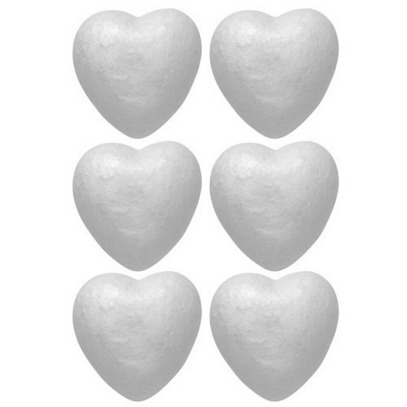 Набір пінопластових заготовок "Серця" 743120 в наборі 6 шт 5 см Набір пінопластових заготовок "Серця" 743120 в наборі 6 шт 5 см