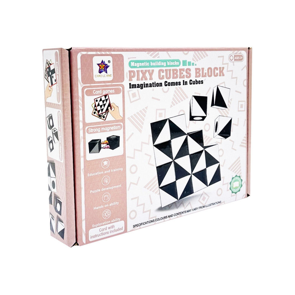 Дитяча гра-головоломка "Магнітні кубики" FD136(Black) 16 елементів, 8 карток Дитяча гра-головоломка "Магнітні кубики" FD136(Black) 16 елементів, 8 карток