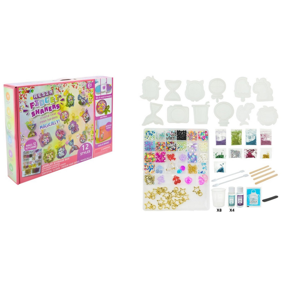 Дитячий набір для творчості "Resin Fidget Shakers" 9082E-1, 12 силіконових форм Дитячий набір для творчості "Resin Fidget Shakers" 9082E-1, 12 силіконових форм