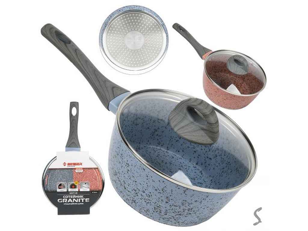 Сотейник з кришкою литий Granite інд. дно 1.3л 10377-16 ТМ STENSON Сотейник з кришкою литий Granite інд. дно 1.3л 10377-16 ТМ STENSON