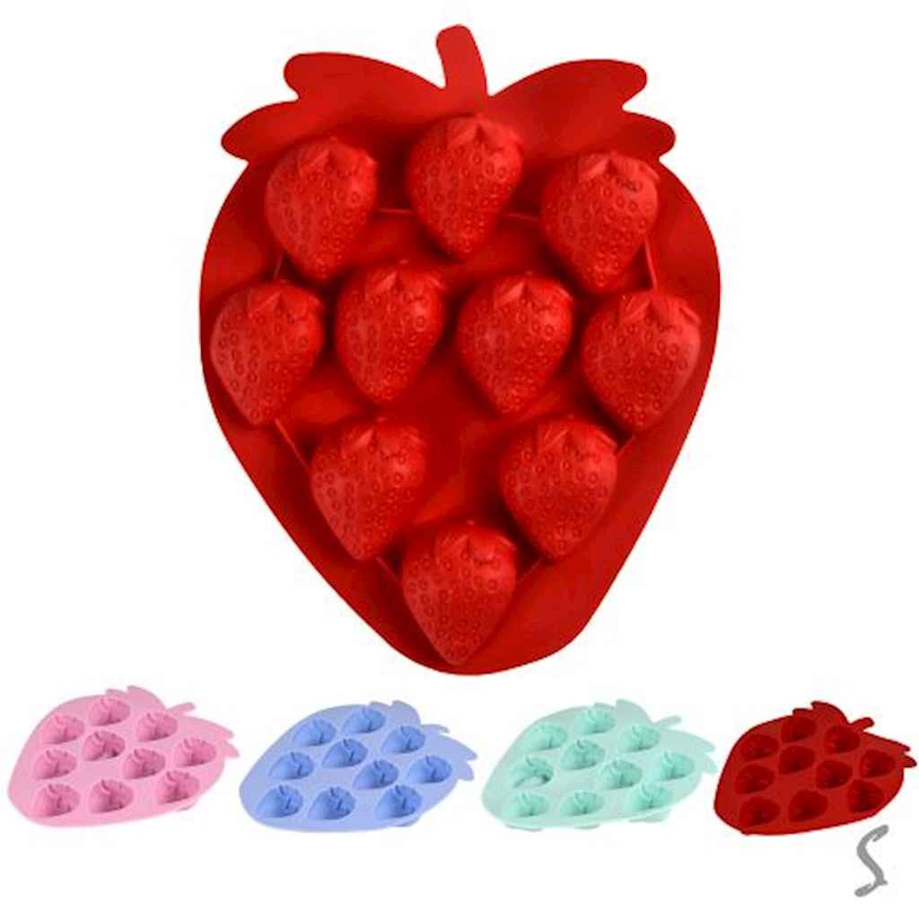 Форма кругла 19*15.5*2см для льоду/шоколаду/мастики силікон Полуничка 10шт/л MH-3417 ТМ STENSON Форма кругла 19*15.5*2см для льоду/шоколаду/мастики силікон Полуничка 10шт/л MH-3417 ТМ STENSON