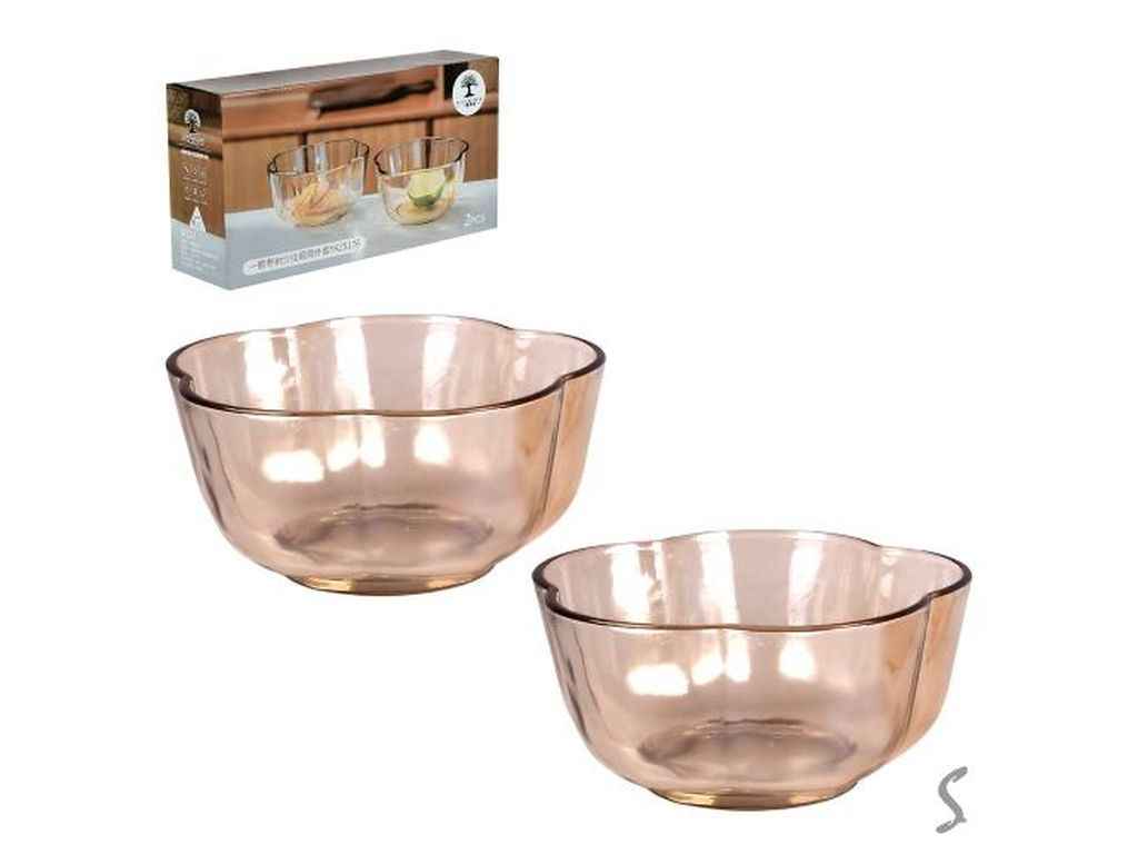 Набір салатникiв 2шт 220мл скло R10439-S ТМ STENSON Набір салатникiв 2шт 220мл скло R10439-S ТМ STENSON