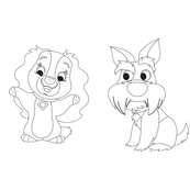 Розмальовка "Гра з кольором. Леді та Бродяга" 1426008 Disney Маля, 12 сторінок. Зображення №3