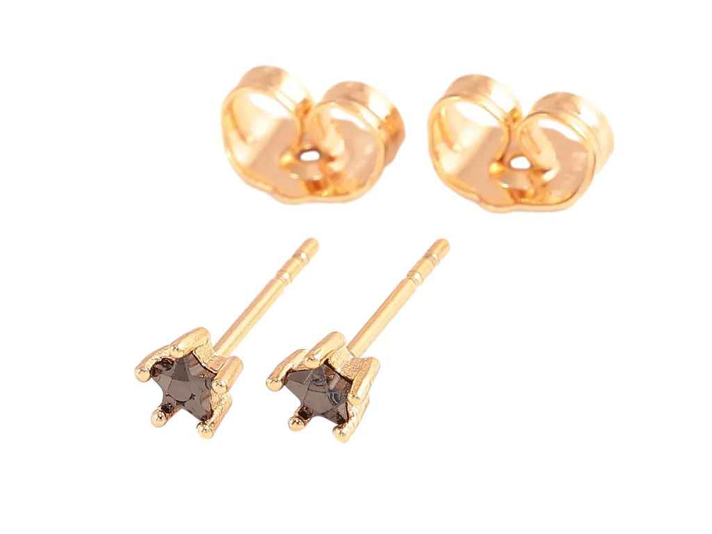 Сережки пусети Позолота 18К Зірки із чорних кристалів 4мм (312253) ТМ XUPING Сережки пусети Позолота 18К Зірки із чорних кристалів 4мм (312253) ТМ XUPING