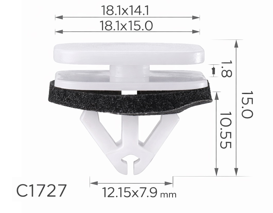 Кліпси C1727 поріг Ford W713590S300 ( уп.100шт) Кліпси C1727 поріг Ford W713590S300 ( уп.100шт)