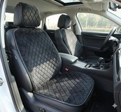 Накидки сидінь "Алькантара" VIP Чорна/Ромб/без бічної підтримки(1 шт) з Підголовником(10mm товщина). Зображення №4