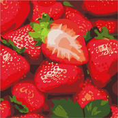 Картина по номерам "Сочная клубника" Идейка KHO5648 25х25 см. Изображение №2