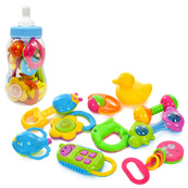 Дитячий набір брязкалець "Пляшечка" 3838A-34, 23 см, 10 штук. Зображення №2