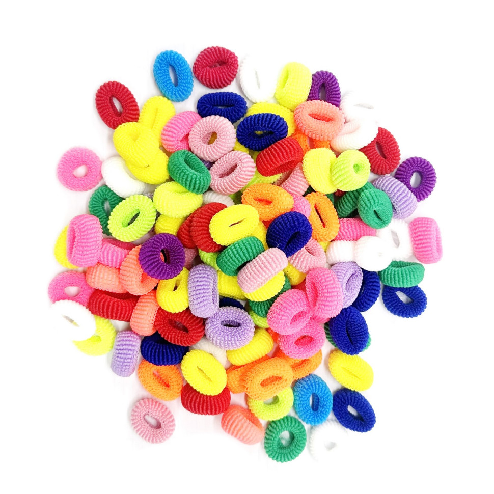 Набір резинок для волосся "Міні" 0307-1130 120 штук, різнокольорові Набір резинок для волосся "Міні" 0307-1130 120 штук, різнокольорові