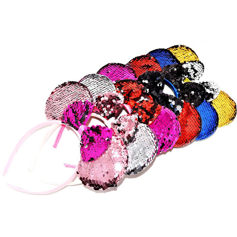 Набор ободков для волос "Микки" 0106-264 ушки в пайетках, 6 штук Набор ободков для волос "Микки" 0106-264 ушки в пайетках, 6 штук