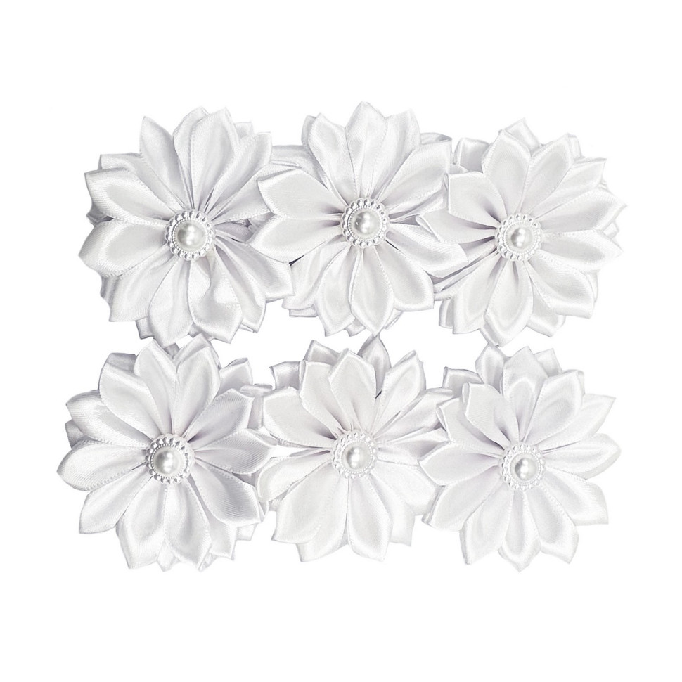 Набор резинок для волос "Гербера" 0108-387, 6 штук, белый Набор резинок для волос "Гербера" 0108-387, 6 штук, белый