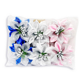 Набор резинок для волос 0108-344, 6 штук, с бантом-цветком. Изображение №3