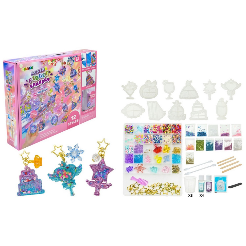 Дитячий набір для творчості "Resin Fidget Shakers" 9082E 12 силіконових форм Дитячий набір для творчості "Resin Fidget Shakers" 9082E 12 силіконових форм