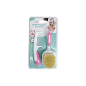 Набір гребінець і щітка з натурального ворсу MGZ-0725(Pink). Зображення №2