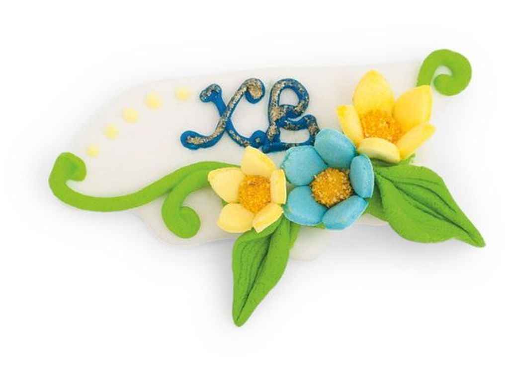 Прикраса пасхальна Звістка з квітами №1 70х40мм жовтий ТМУКРАСА Прикраса пасхальна Звістка з квітами №1 70х40мм жовтий ТМУКРАСА