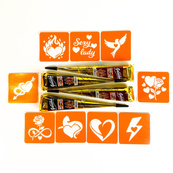 Набор хны с трафаретами для био-тату №9 henna-set-09, 9 трафаретов. Изображение №3