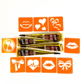 Набір хни з трафаретами для біо-тату №10 henna-set-10, 9 трафаретів. Зображення №2