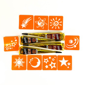 Набор хны с трафаретами для био-тату №11 henna-set-11, 9 трафаретов. Изображение №2