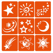 Набор хны с трафаретами для био-тату №11 henna-set-11, 9 трафаретов. Изображение №3